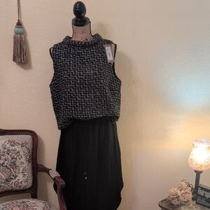 Eva Mendes for New York & Company Black and White Sleeveless Top